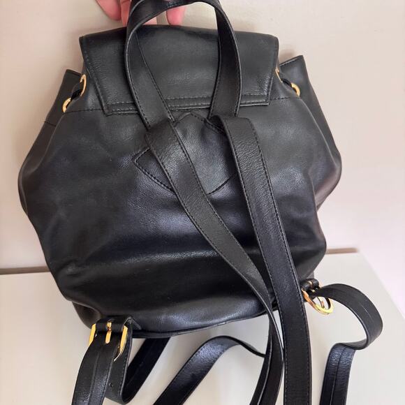 Lancel Paris Black Leather Drawstring Backpack - Picture 2 of 10